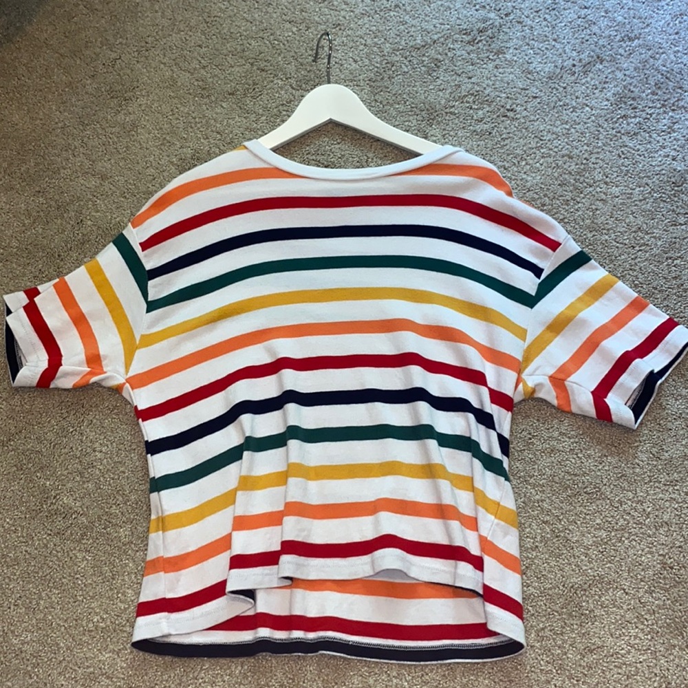 worn brandy Melville colorful striped top